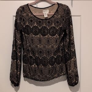 Ann Taylor Black Lace Blouse
